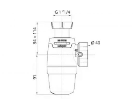 Сифон WIRQUIN NEO AIR SYSTEM 1 1/4х40 мм., без выпуска 30987069 – изображение 2