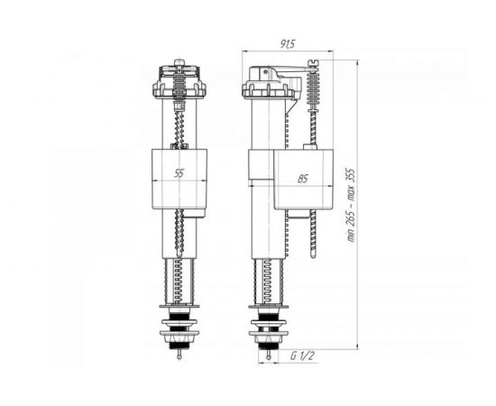 Арматура для бачка АНИ Пласт наливная, нижняя подводка 1/2"", универсальная WC5510 023-1570 – изображение 2