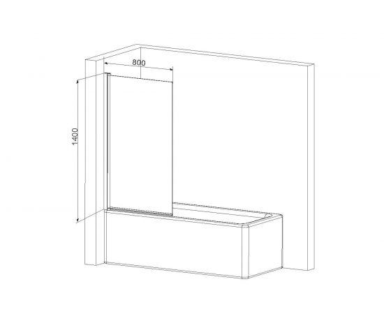 Шторка на борт ванны AM.PM Gem 80х140, поворотная W90BS-D080-140CT – изображение 3