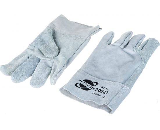 Цельноспилковые усиленные перчатки ARCTICUS КРС ВС кл, серые, мягкая крага, р.10 20027-101 – изображение 3