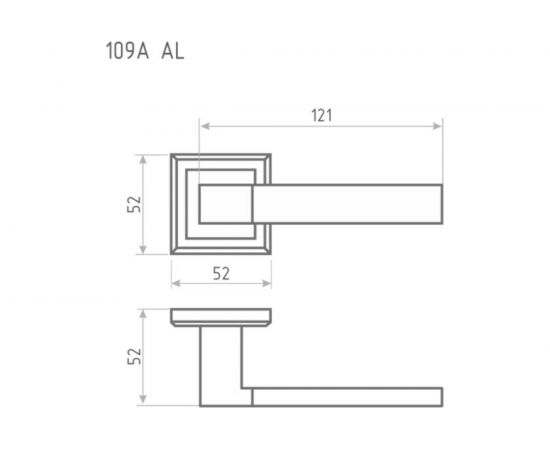 Дверная ручка НОРА-М 109К AL ст.бронза 16135 – изображение 3