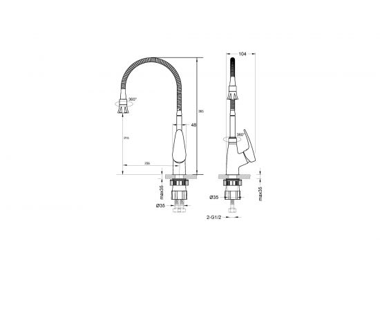 Смеситель Lemark Linara для кухни с гибким изливом LM0413C – изображение 3