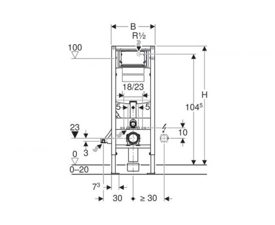 Узкий монтажный элемент для подвесного унитаза GEBERIT 111.361.00.5 Duofix Sigma со смывным бачком 00000029620 – изображение 3
