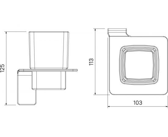 Одинарный подстаканник IDDIS Slide матовое стекло, сплав металлов, графит SLIGMG1i45 – изображение 4