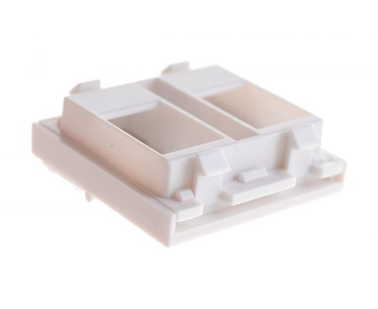 Вставка LANMASTER 45x45 на 2 кейстоуна, со шторкой, маркировкой, белая, LAN-SIP-24L-WH – изображение 4