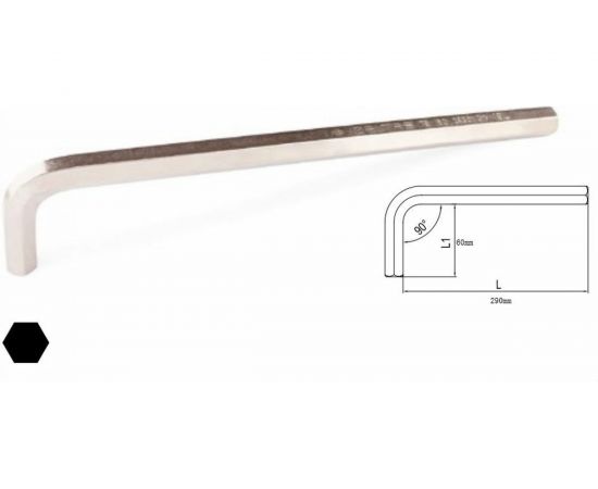 Г-образный удлиненный 6-гранный ключ 16мм IZELTAS 4903220160 – изображение 4