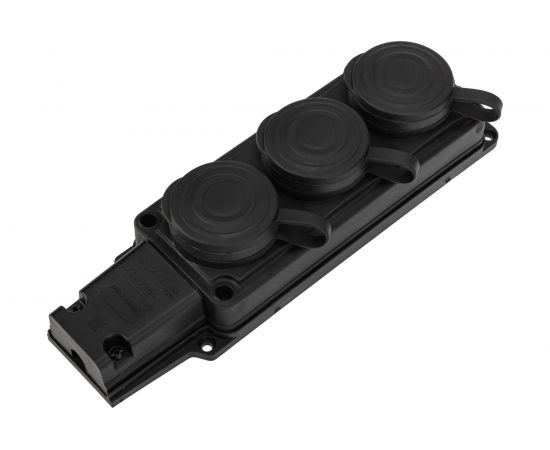 Трехместная штепсельная розетка PROCONNECT влагозащищенная 2P+PE 230V, 16 А, IP44 каучук 111-113-4 – изображение 4