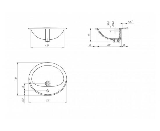 Раковина в столешницу Cersanit CALLA 54, 1 отверстие S-UM-Cl/1-w – изображение 4