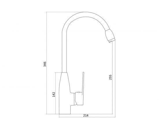 Смеситель для мойки Славен с высоким изливом, круглым аэратором, одноручный Ф29 СЛ-ОД-Ф29 – изображение 4