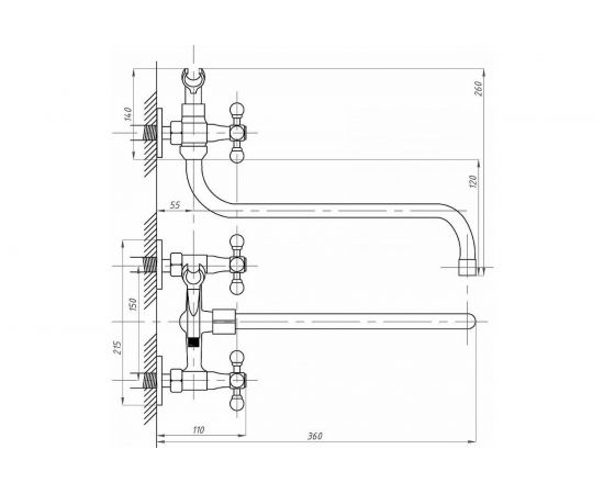 Смеситель для ванны с душем Профсан ПСМ тип См-ВУДРНШлА PSM-158-89 – изображение 5