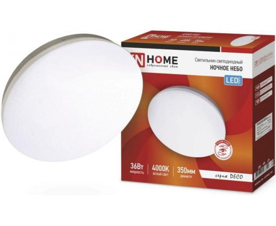 Светодиодный светильник IN HOME серии DECO 36Вт 230В 4000К 2340лм 350х55мм НОЧНОЕ НЕБО 4690612033556 