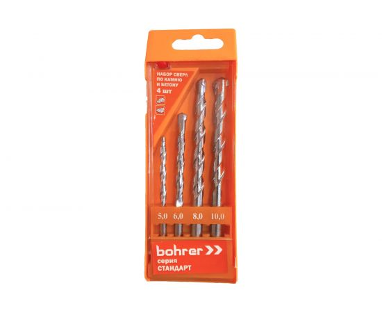 Набор сверл по бетону (4 шт; 5,6,8,10 мм) BOHRER 35100400 