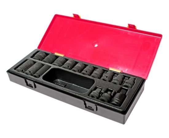Набор шестигранных ударных торцевых головок 1/2" 10-24мм в кейсе 16шт JTC-K4161 