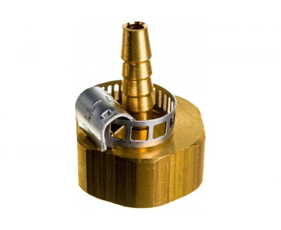 Наконечник латунный с подвижной гайкой внутренняя резьба 1/2 х елочка 6 мм + хомут Профитт 4823396 