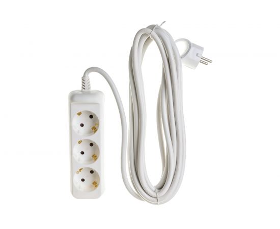 Электрический удлинитель ЭРА U3e5m3x1,5 с заземлением 3 розетки 5м ПВС 3x1,5мм2 16А Б0044033 