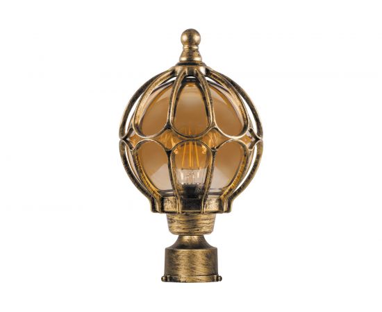 Садово-парковый светильник, круглый на столб 60W 230V E27, черное золото Feron PL3703 11359 