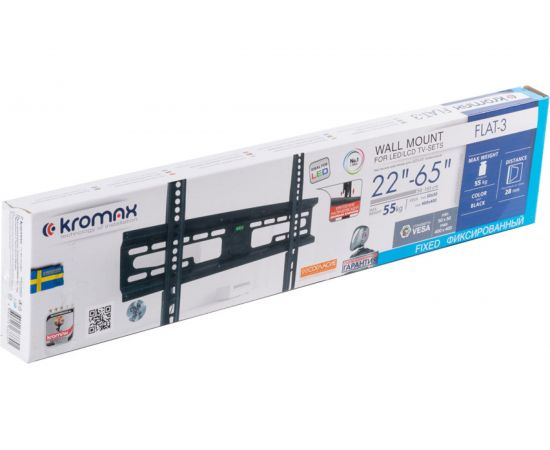 TV кронштейн Kromax FLAT 3 new black 26009 – изображение 12
