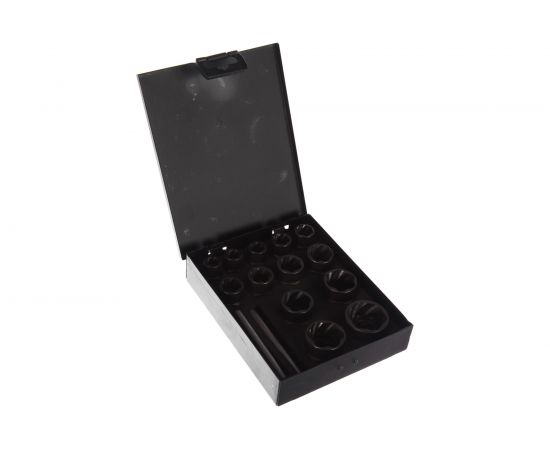 Набор головок экстракторов (13 шт.; 8-21 мм) для поврежденных болтов/гаек AV Steel AV-921096 – изображение 2