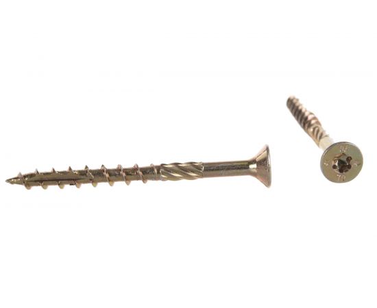 Шуруп Rusconnect CS 06070 с/нарез. д/дерева, потай, 6х70, 200 шт. Желтый цинк 310607 – изображение 2