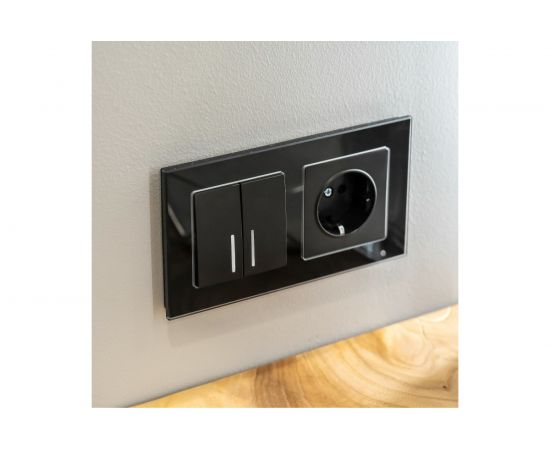 Двухклавишный проходной выключатель WERKEL с подсветкой W1122108 a051598 – изображение 2