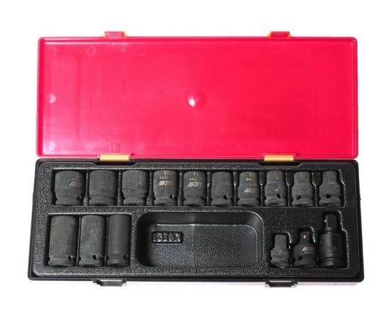 Набор шестигранных ударных торцевых головок 1/2" 10-24мм в кейсе 16шт JTC-K4161 – изображение 2