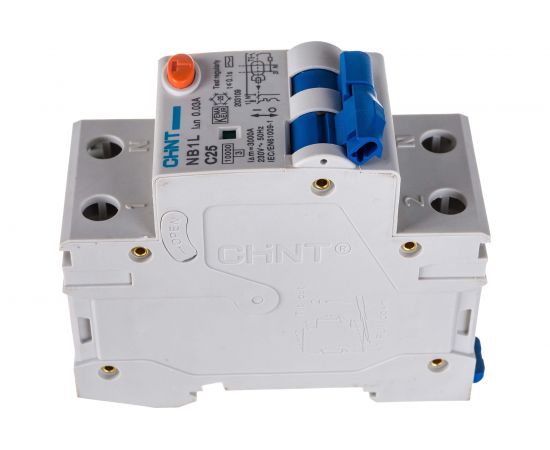 Дифференциальный автоматический выключатель CHINT, NB1L, 1P+N, C25, 30mA, тип AC, 10kA, 36mm 203109 – изображение 2