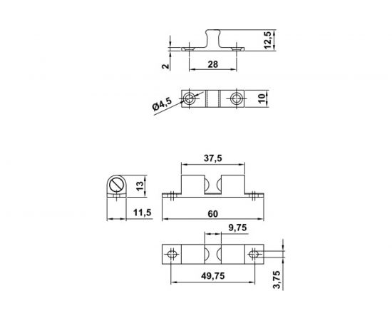 Роликовая защелка Amig латунь 3177 – изображение 2