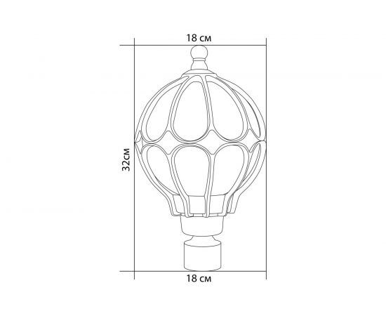 Садово-парковый светильник, круглый на столб 60W 230V E27, черное золото Feron PL3703 11359 – изображение 3