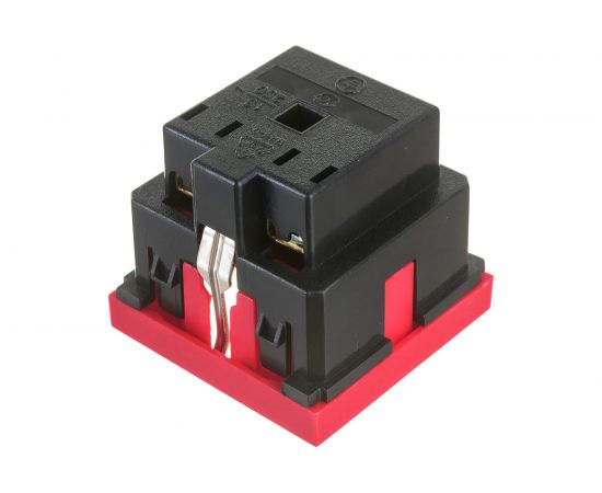 Розетка Экопласт с заземляющим контактом, со шторками, красный LK45 851107-1 – изображение 3