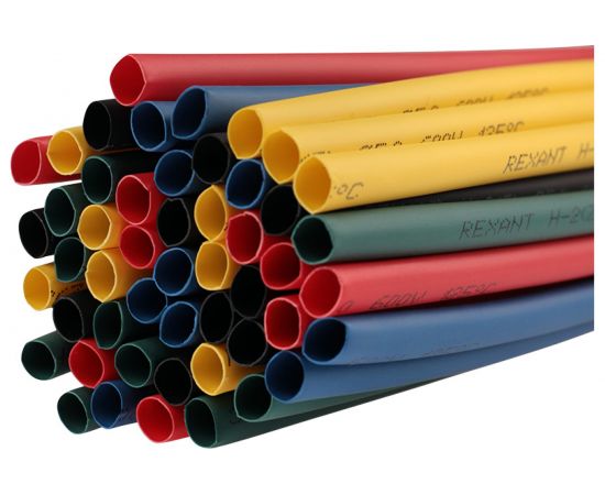 Набор термоусадочной трубки REXANT 5.0/2.5 мм, 1м, 5 цветов, 50шт 29-0155 – изображение 3