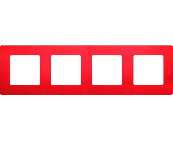 Рамка Legrand 4 поста Etika красный 672534 – изображение 3