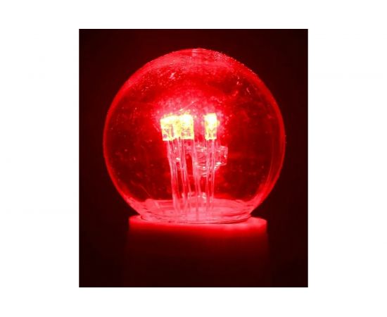 Светодиодная лампа-шар для украшения NEON-NIGHT диаметр 45 мм, цоколь e27, 6 LED, 1 Вт красная 405-122 – изображение 4