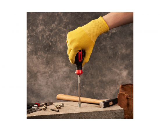 Шлицевая отвертка REXANT SL 5х100 мм, трехкомпонентная рукоятка, сталь S2 12-4722-1 – изображение 4