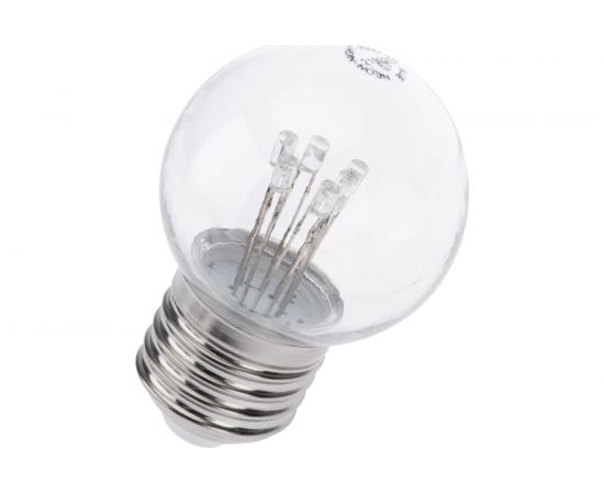 Светодиодная лампа-шар для украшения NEON-NIGHT диаметр 45 мм, цоколь e27, 6 LED, 1 Вт красная 405-122 – изображение 5