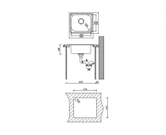 Врезная кухонная мойка Oulin OL-203 – изображение 5