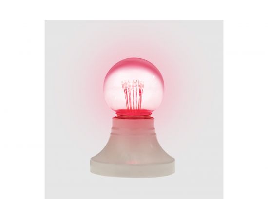 Светодиодная лампа-шар для украшения NEON-NIGHT диаметр 45 мм, цоколь e27, 6 LED, 1 Вт красная 405-122 – изображение 6