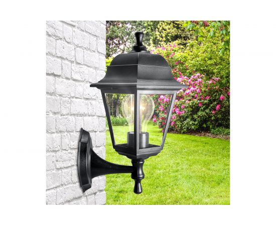 Настенный садово-парковый светильник ЭРА НБУ 0460001 Леда черный, четырехгранный Б0048111 – изображение 7