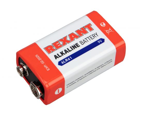 Алкалиновая батарейка REXANT Крона 6LR61 9V 30-1061 – изображение 7