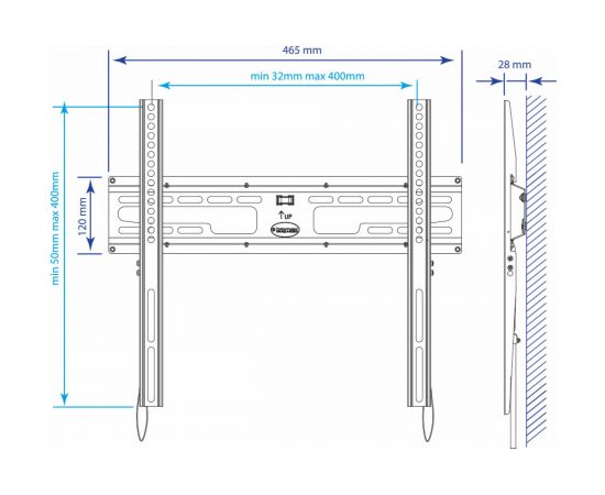 TV кронштейн Kromax FLAT 3 new black 26009 – изображение 10
