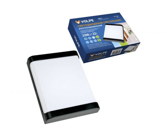 Светодиодный влагозащищенный светильник Volpe ULW-Q280 22W/4000K/S02 IP65 BLACK UL-00006711 