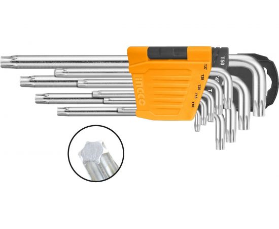 Набор шестигранников INGCO TORX Т10-Т50 мм Extra Long INDUSTRIAL HHK13092 