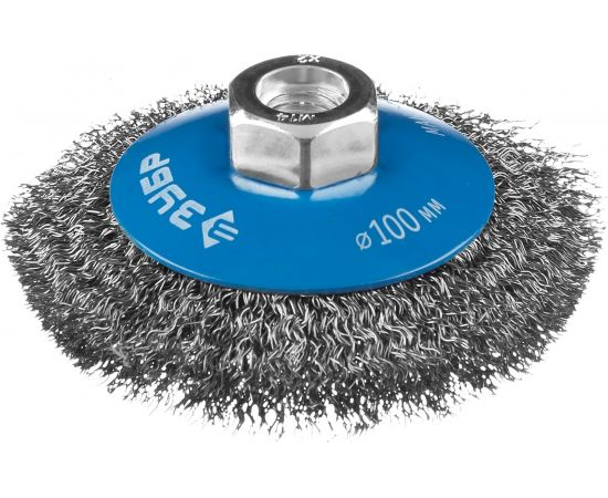 Щетка коническая (100 мм; М14; витая стальная проволока 0.3 мм) для УШМ 35265-100_z02 