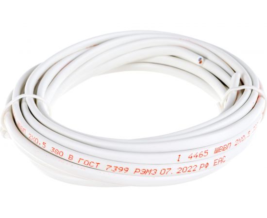 Шнур TDM ШВВП 2х0,5 ГОСТ 5м, белый SQ0120-0001 – изображение 2