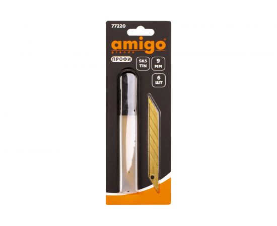 Лезвия TiN 6 шт, 9 мм для ножа AMIGO 77220 – изображение 2