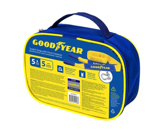 Динамическая стропа Goodyear рывковая, с шаклом, 5 тонн, 5 метров GY004011 – изображение 3