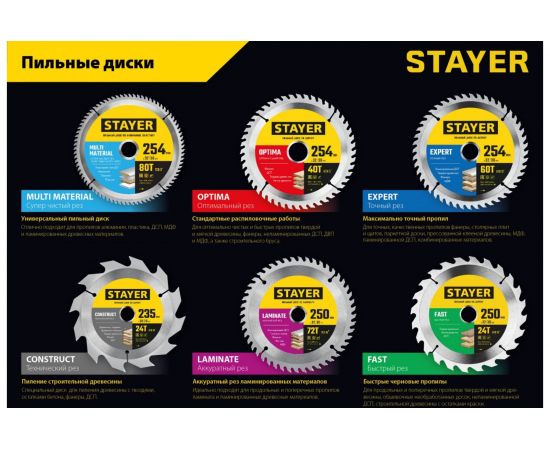 Диск пильный по дереву STAYER Expert 190x30/20 мм; 48T 3682-190-30-48_z01 – изображение 5