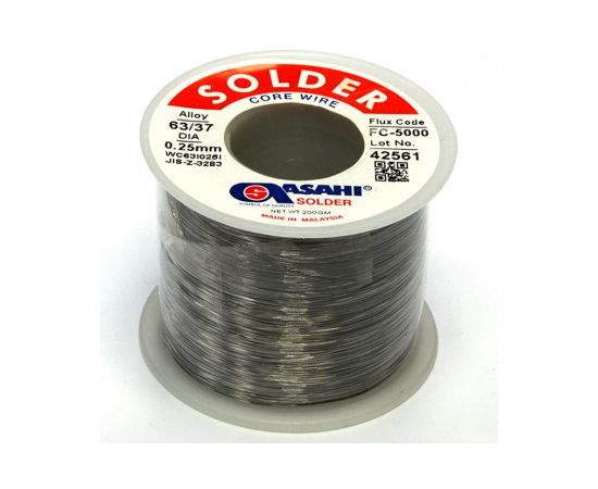 Припой (0.25 мм, 0.2 кг, Sn63/Pb37, FC5000, флюс безотм. RMA) ASAHI 00-00001432 