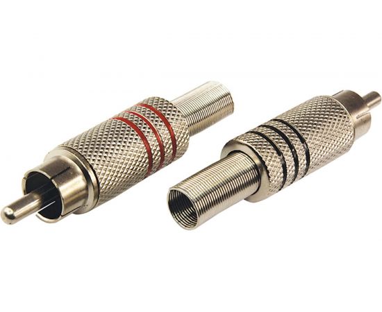 Разъем аудио REXANT штекер RCA под винт, металл Silver 2 шт 06-0151-A2 