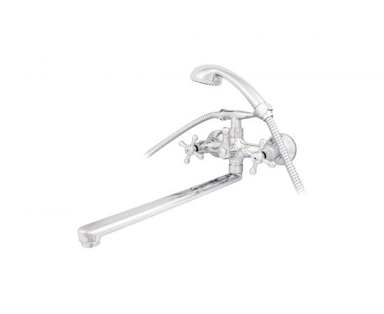 Смеситель для ванны Mix&Fix Соффрон двуручный, с аксессуарами, с L-изливом, 350 мм тов-114497 