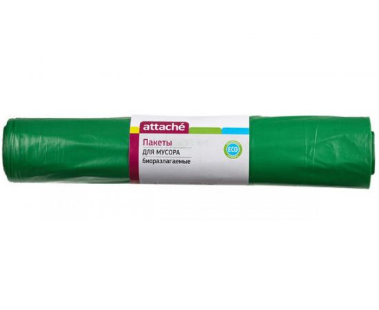 Мешки для мусора зеленые (20 шт; 120 л; 70x110 см; 40 мкм) Attache 301954 